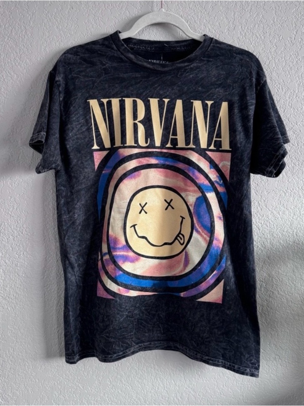 Nirvana acid wash tee